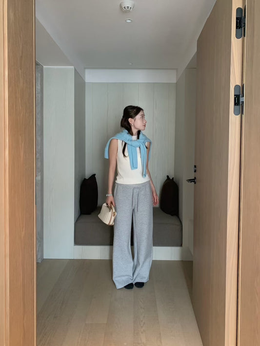 // 超顯細長腿大彈性紙片人褲