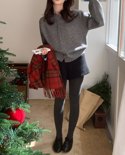 // 設計感花邊領口CD