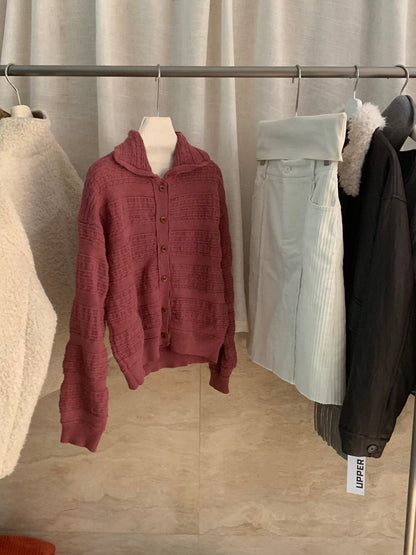 // 四色肌理感織紋翻領CD