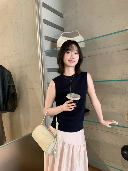 // 13色小半領天絲麻針織背心