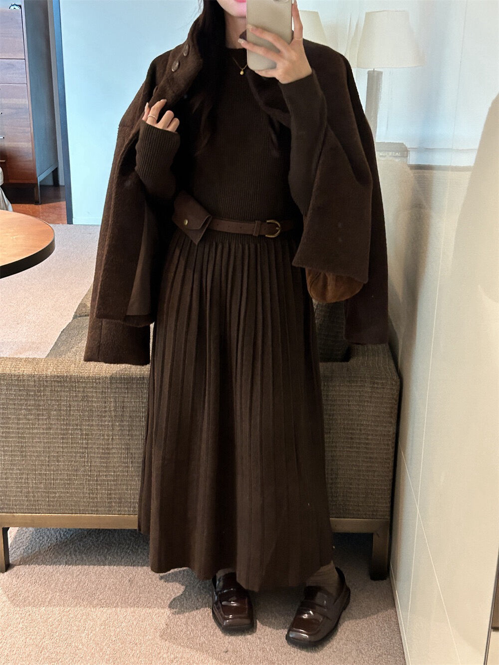 // 超顯瘦氣質百褶針織OPS