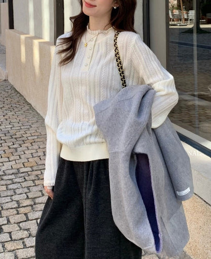 // 拼接花邊領精緻鈎花NT