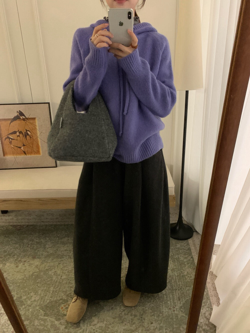 // 6%兔毛溫柔感連帽毛衣