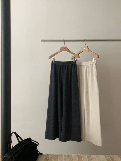 // 60%wool質感極簡風中線休閒褲