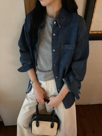 // 經典復古洗水色口袋SH