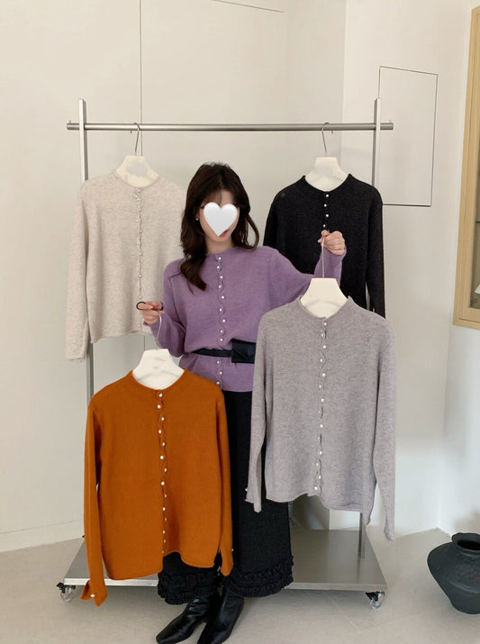 // 小心思波浪珍珠鈕軟糯CD