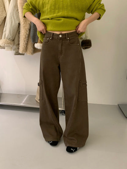 // 斜縫線工裝口袋褲