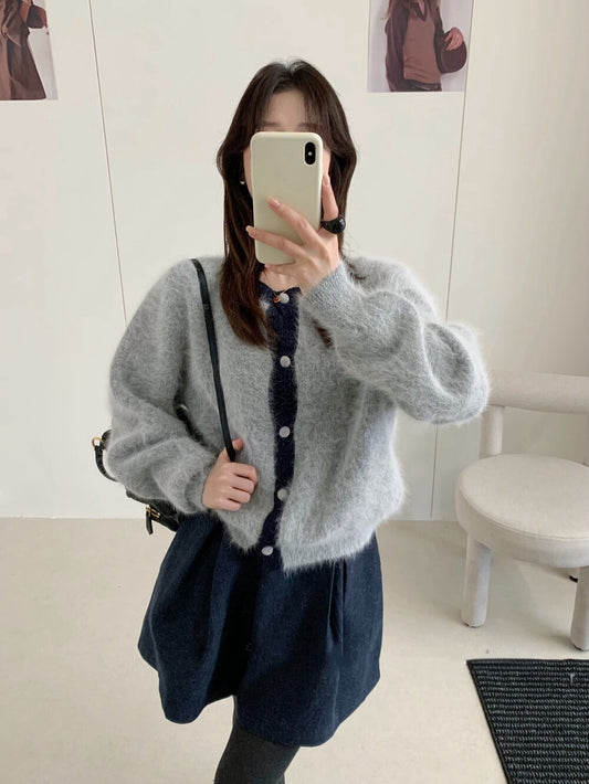 // 高質raccoon超soft毛茸感撞色邊CR