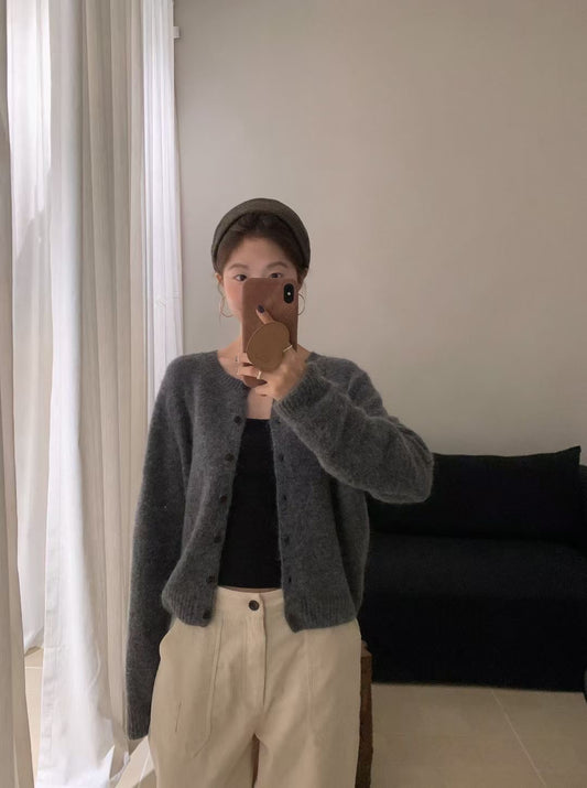 // wool+mohair螺紋領口CD