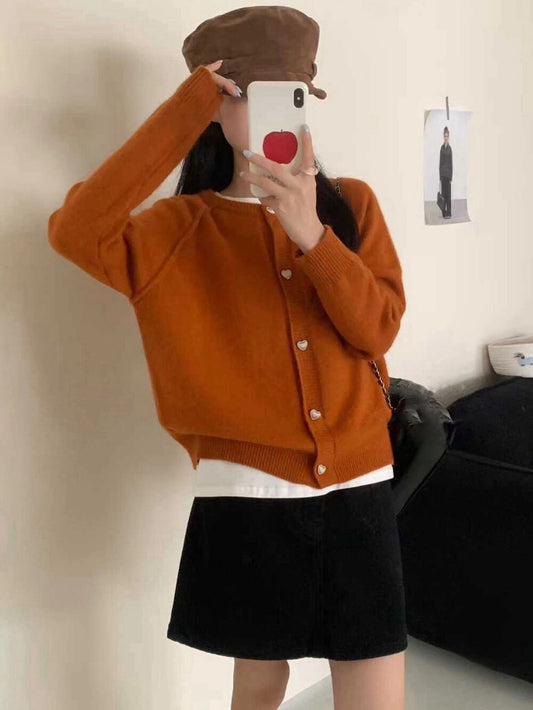 // 30%綿羊毛心心鈕扣插肩CD