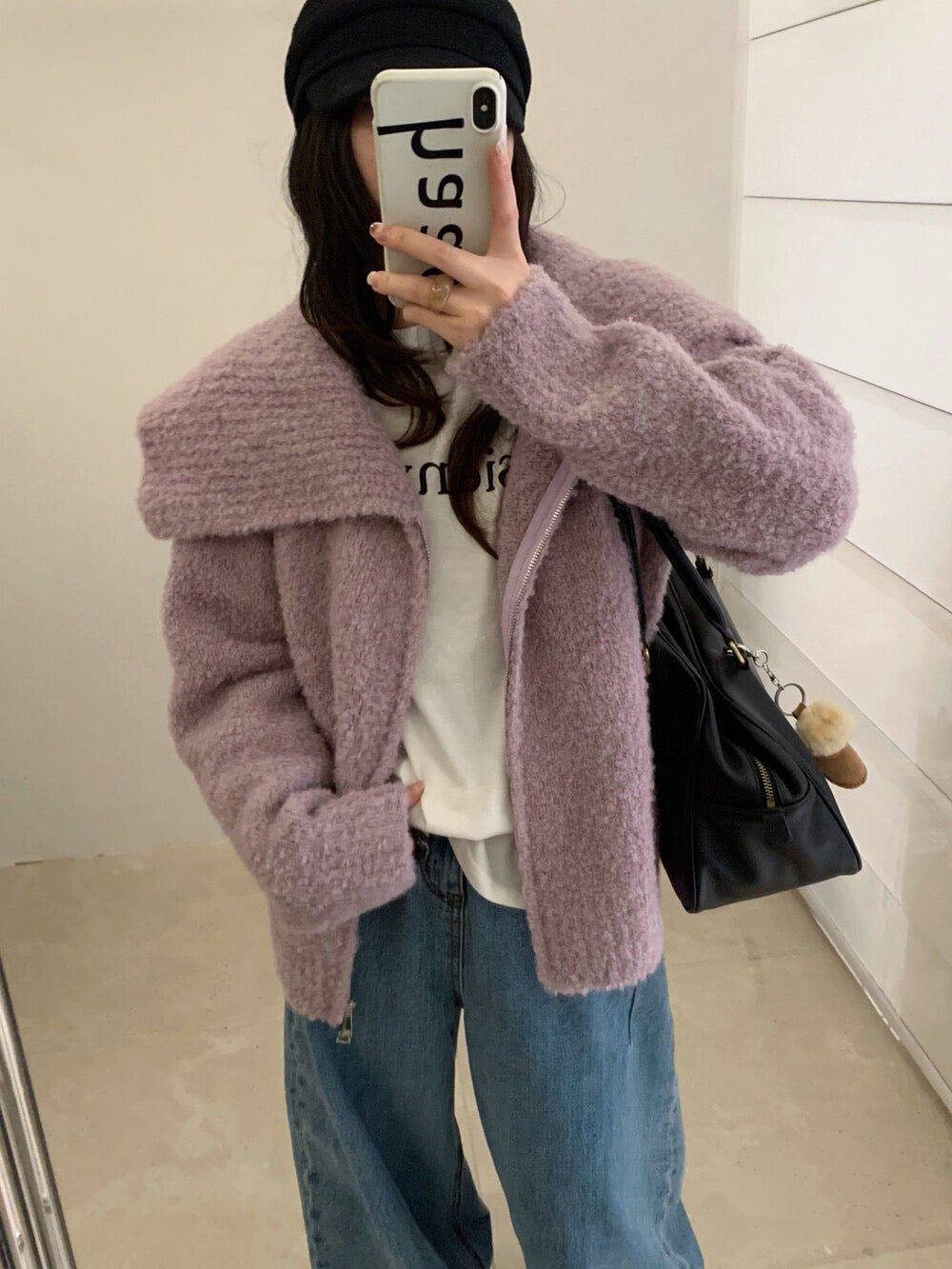 // 10%羊毛圈圈絨大翻領CD