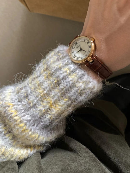 // 超好看的雜色花線圓領毛衣