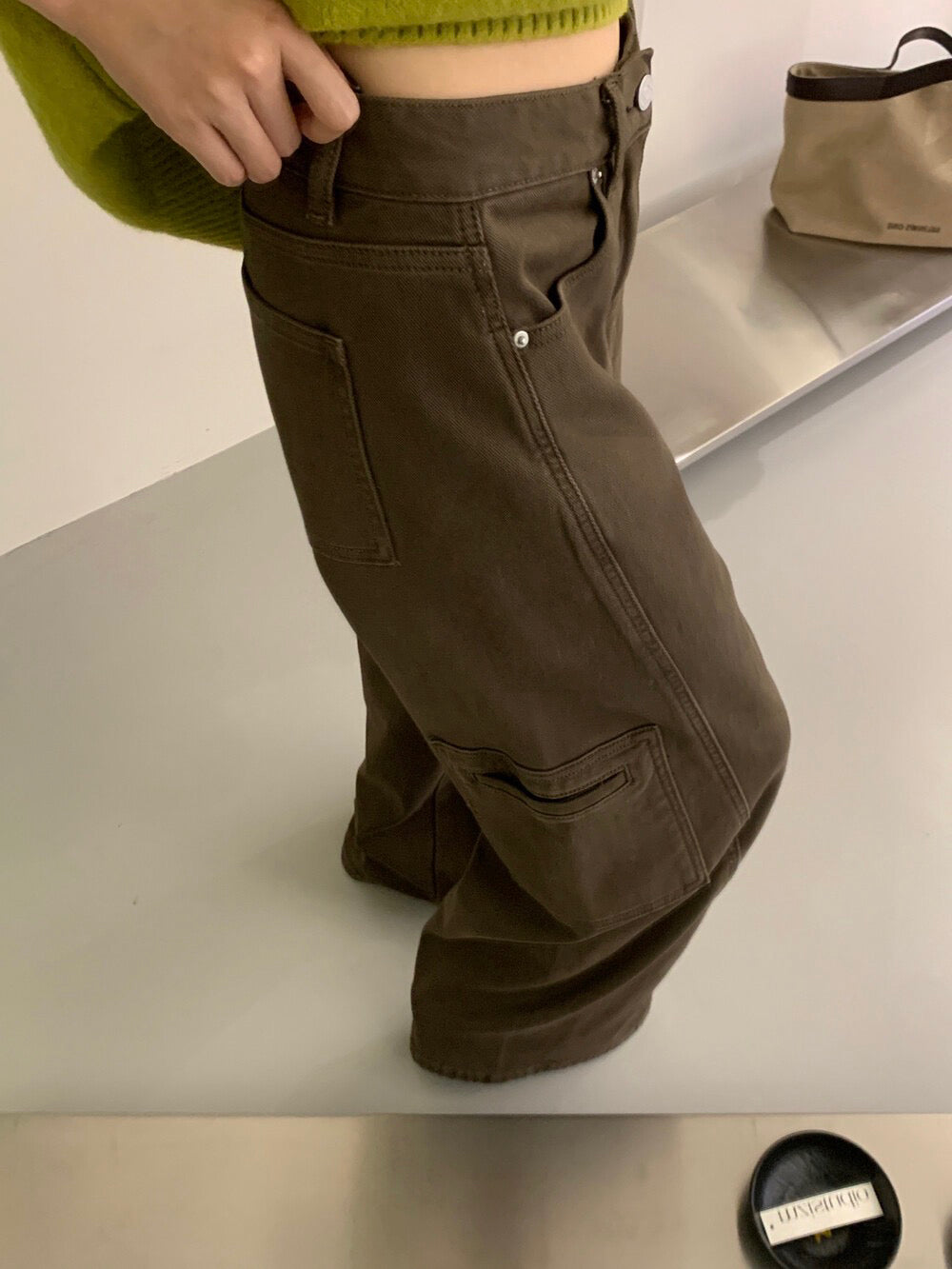 // 斜縫線工裝口袋褲