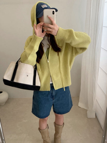 // 軟糯感20%羊毛上下拉鍊連帽CD