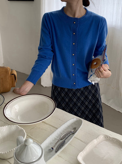 // 精緻鈎花邊小金鈕CD