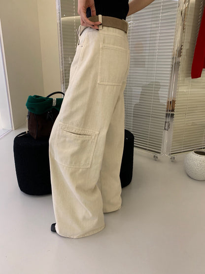 // 斜縫線工裝口袋褲