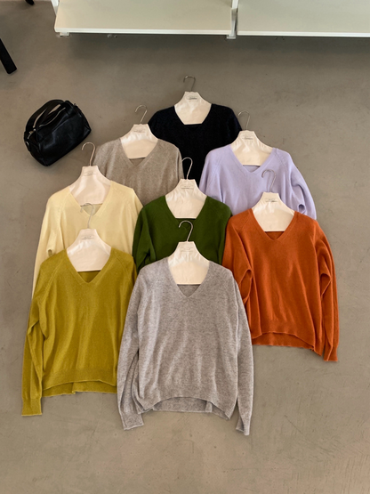 // 超高質raccoon V領毛衣