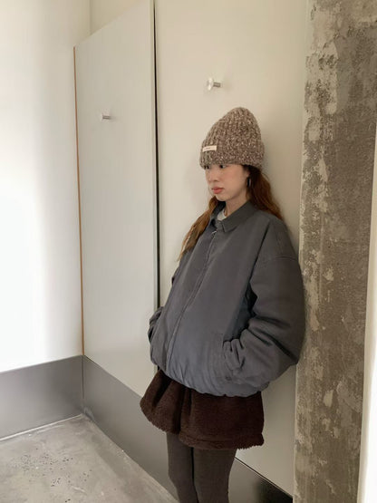 // 復古感做舊夾棉外套