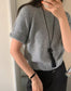 // cashmere+fine wool反袖鈕扣袖短袖NT