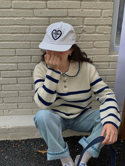 // 好美的撞色包邊花邊領間條開鈕NT