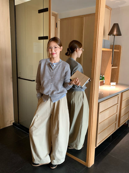 // 撞色疊穿假兩件針織外套