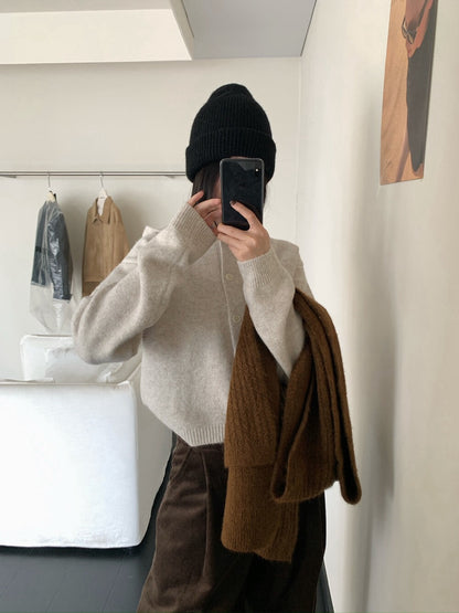 // 30%羊毛軟糯排扣連帽外套