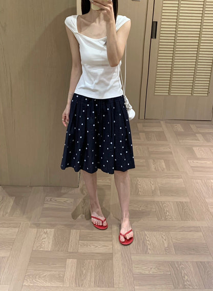 B52 / 100%棉質顯瘦方領2ways TEE