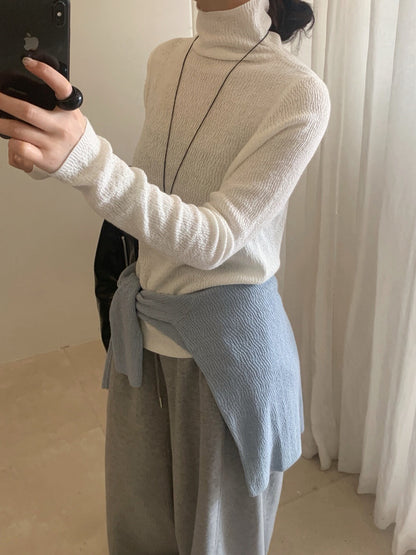 // 6%羊毛肌理感堆堆領上衣