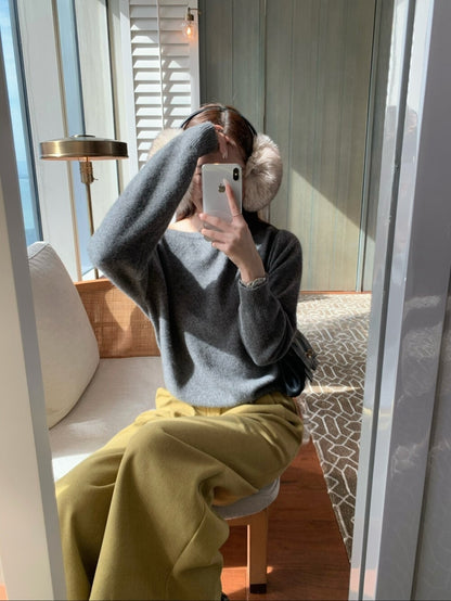 // 50%alpaca鈕扣設計斜領露肩NT