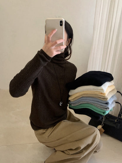 // 6%羊毛肌理感堆堆領上衣