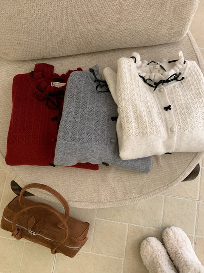 // 絲絨綁帶蝴蝶結鈕扣鈎花NT