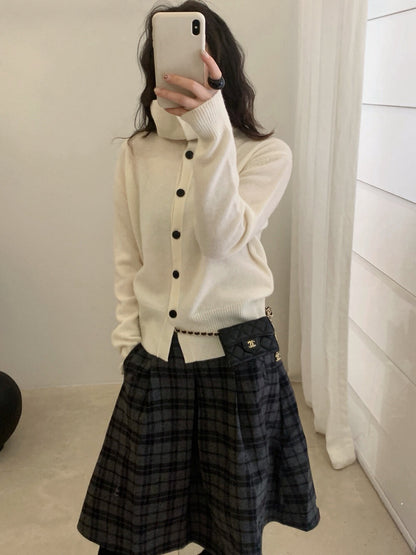 // 100%wool大翻領可立領開胸CD