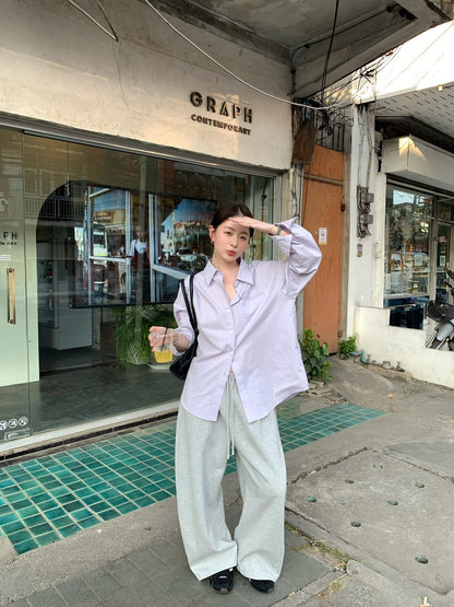💜 特別口袋設計低飽和度恤衫