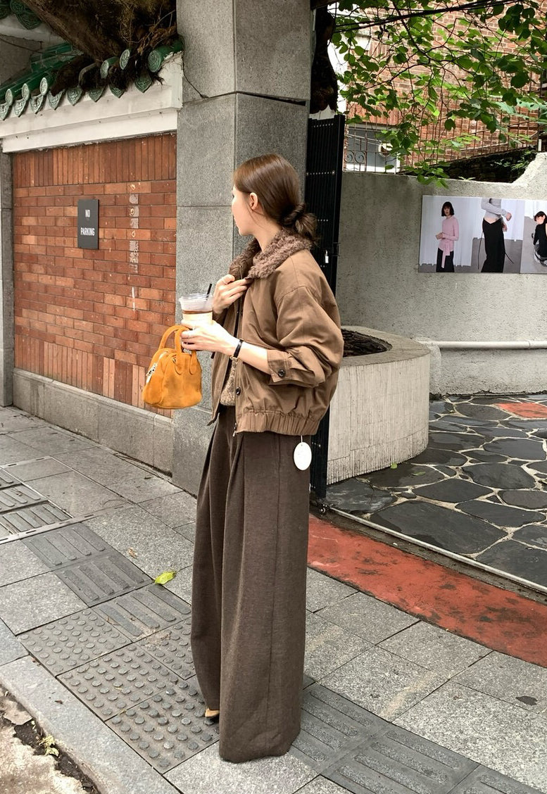 // 帥帥毛毛領夾棉飛行外套