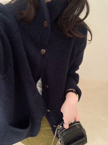 // 小半領口袋排扣中長CD