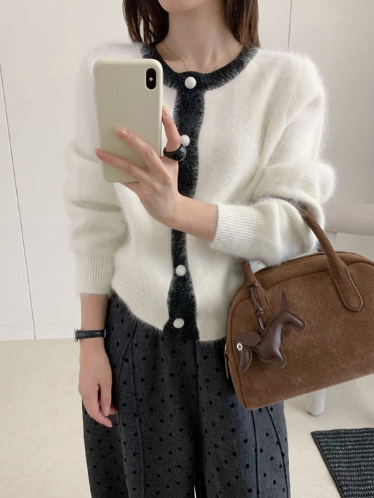 // 高質raccoon超soft毛茸感撞色邊CR