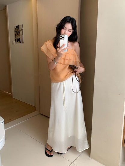 // 微A大長腿天絲中裙