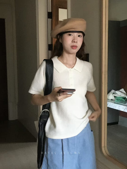 // 秋季薄羊毛翻領polo NT