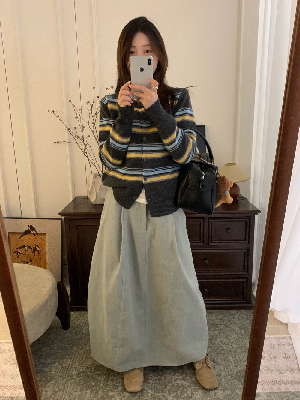 // 30%wool復古拼間圓領CD