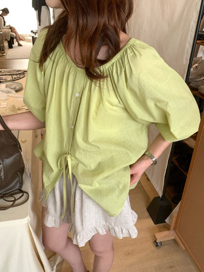 // 綁結裝飾燈籠袖BL