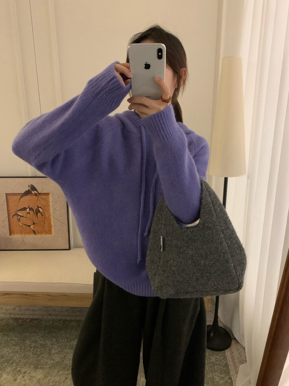 // 6%兔毛溫柔感連帽毛衣