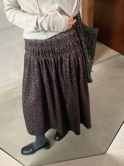 // 秋冬磨毛質料碎花中裙