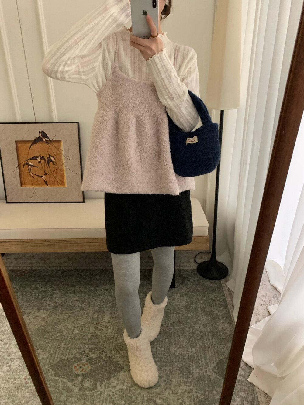 // 疊穿必入羊羔毛吊帶上衣