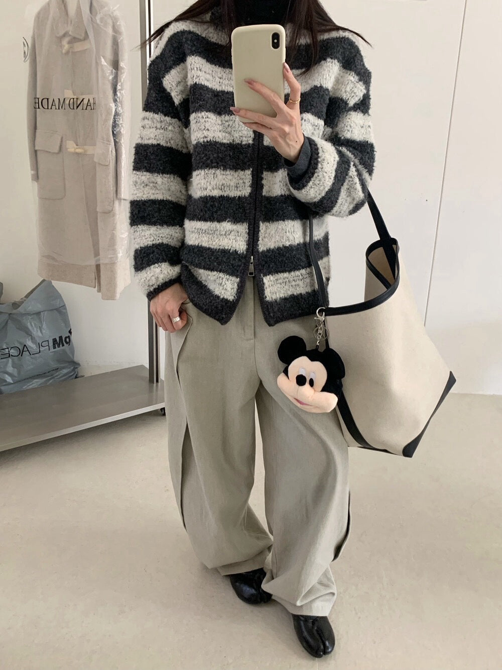 // 慵懶連帽肌理感拉鍊CD