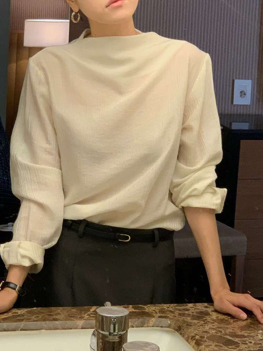 // 自帶肌理感後鈕扣小立領綁腰BL