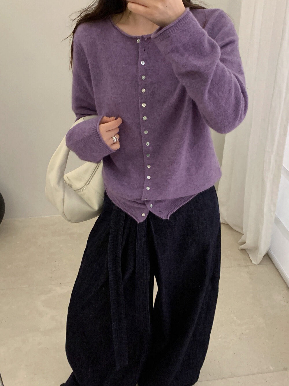 // 40%wool卷卷邊7色排扣CD