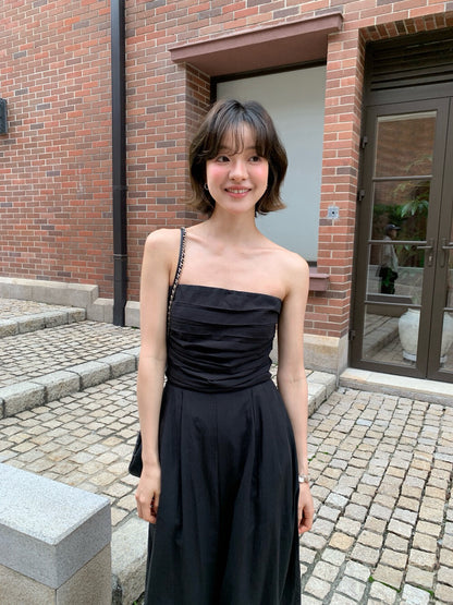 // 可拆肩帶變抹胸休閒連身褲