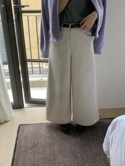 // 小個子必入九分闊腳褲(連腰帶)