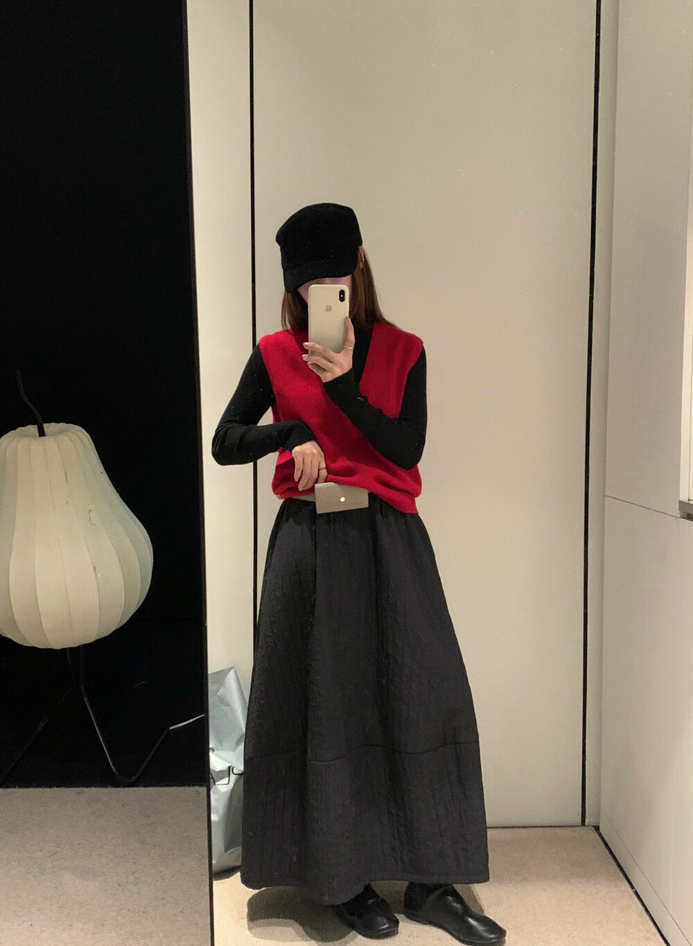 // 無縫一體疊穿必入深v 100%羊毛背心