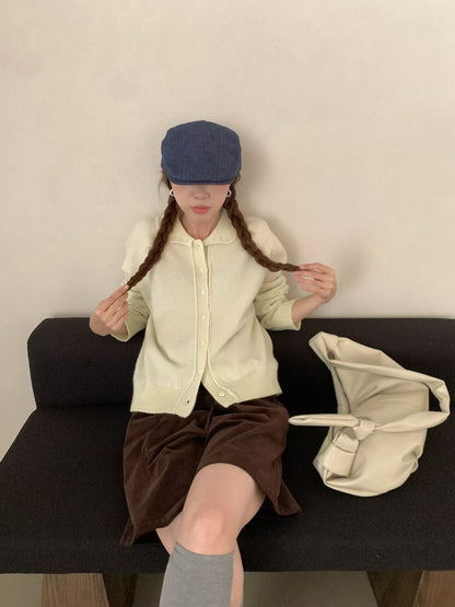 // 全羊毛精緻鈎花圓翻領NT